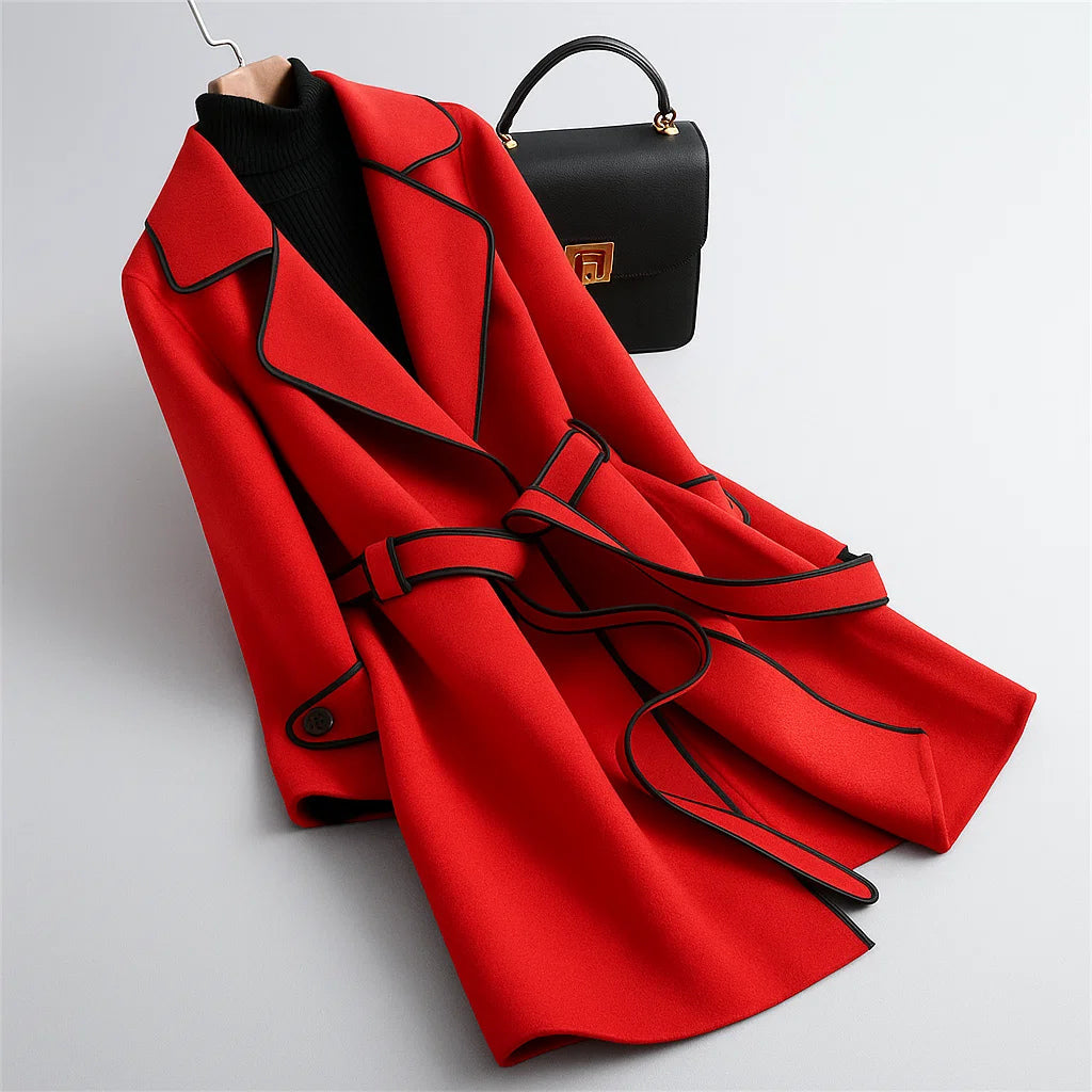 Elenora Piped Trench Coat