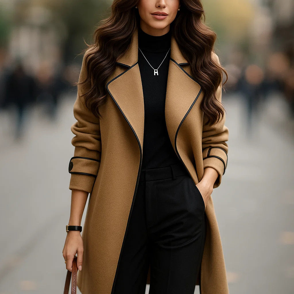 Elenora Piped Trench Coat