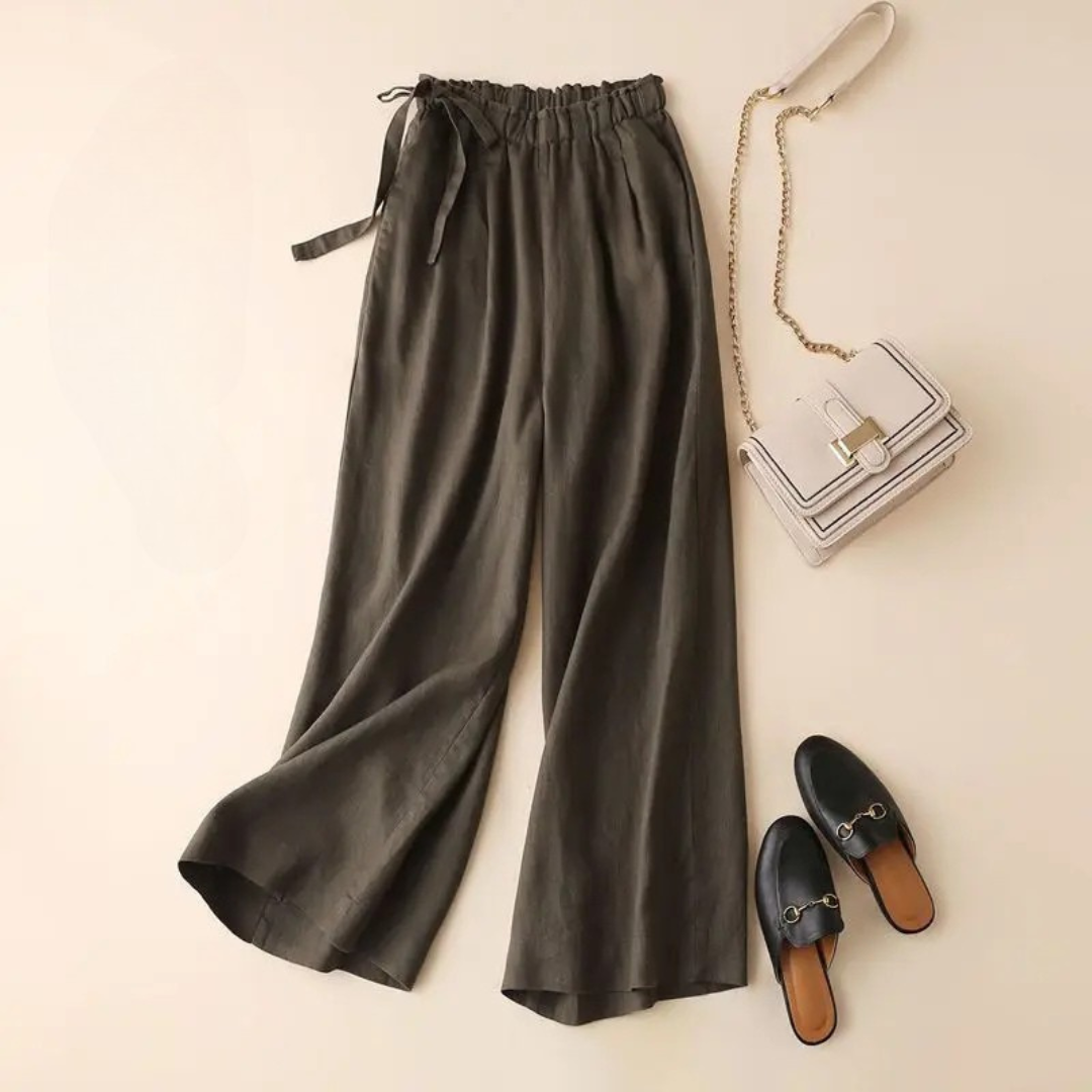 FIORENZA VALENTINA LINEN PALAZZO TROUSER