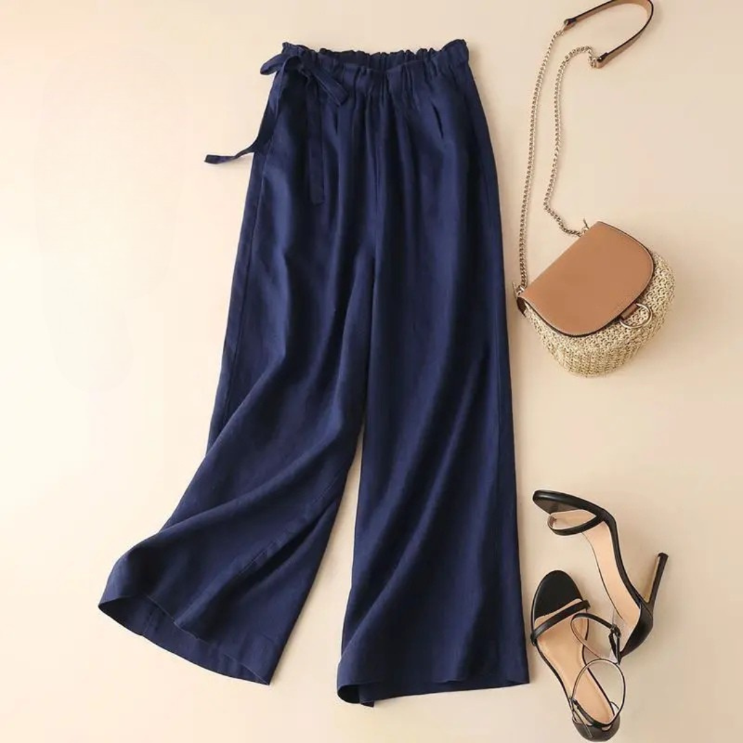 FIORENZA VALENTINA LINEN PALAZZO TROUSER