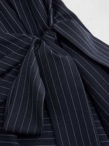 Midnight Stripe Tie Blouse