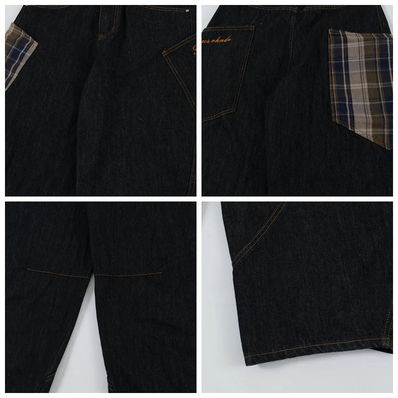 Y2K Vintage Plaid Harem Jeans