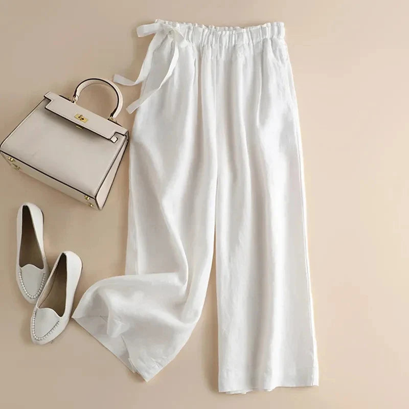 FIORENZA VALENTINA LINEN PALAZZO TROUSER