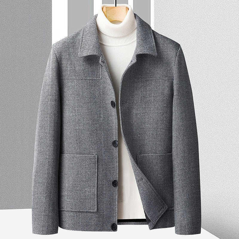 Savile Herringbone Wool Coat