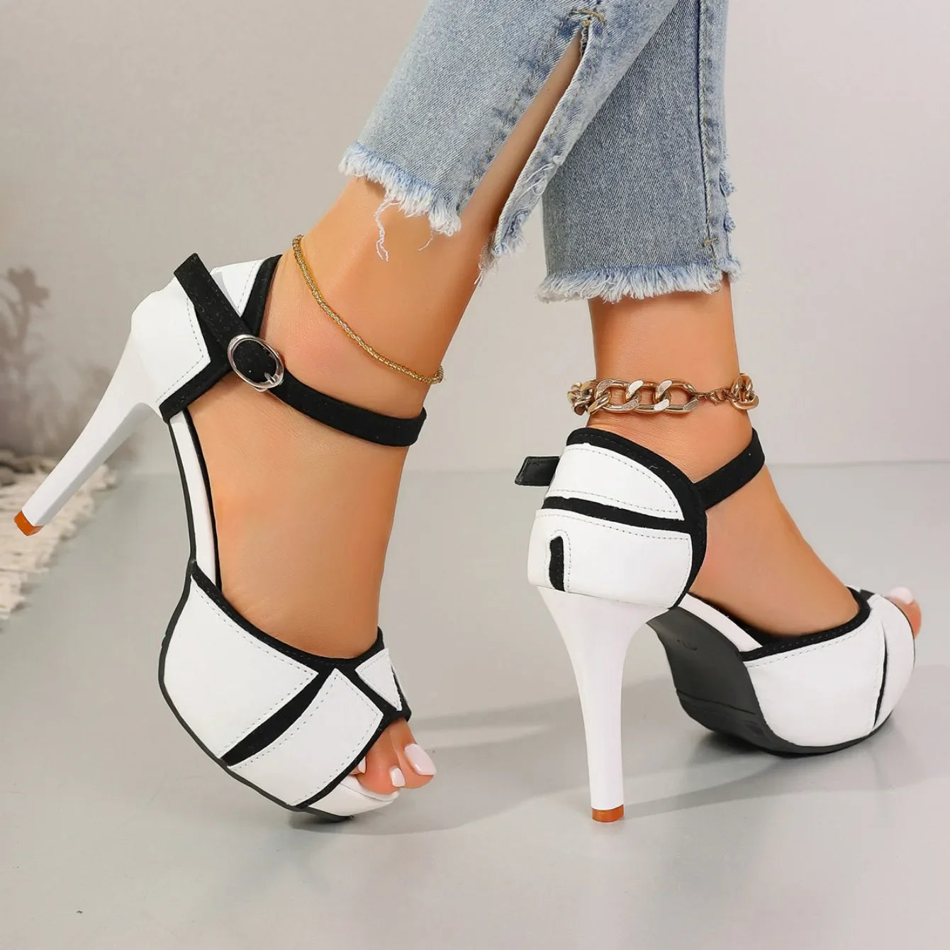 Elora Contrast Heels