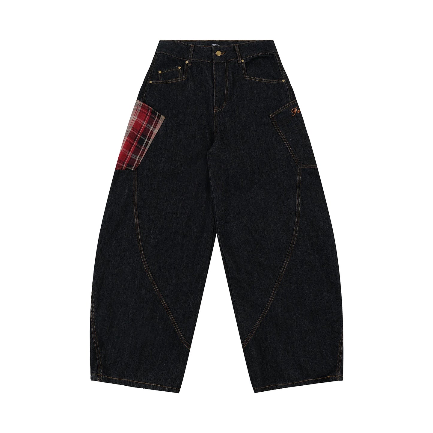 Y2K Vintage Plaid Harem Jeans