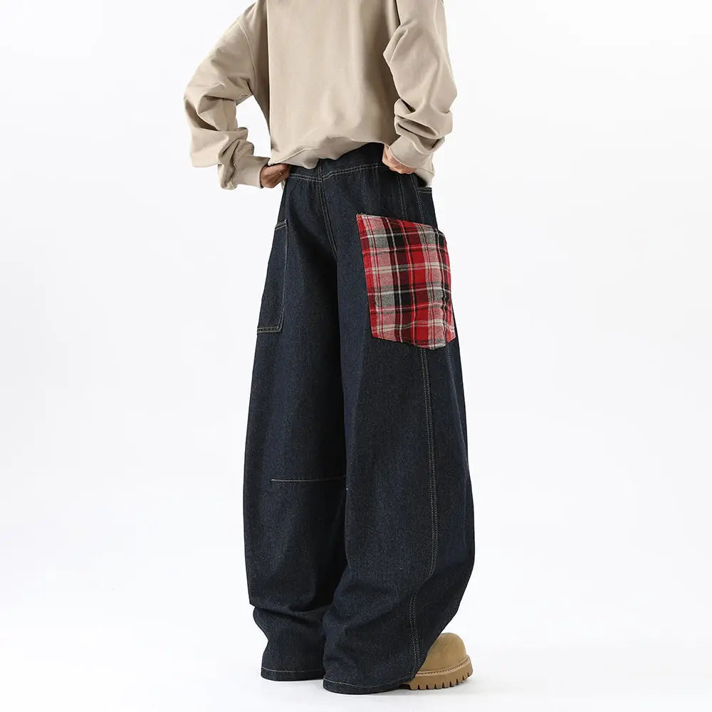 Y2K Vintage Plaid Harem Jeans