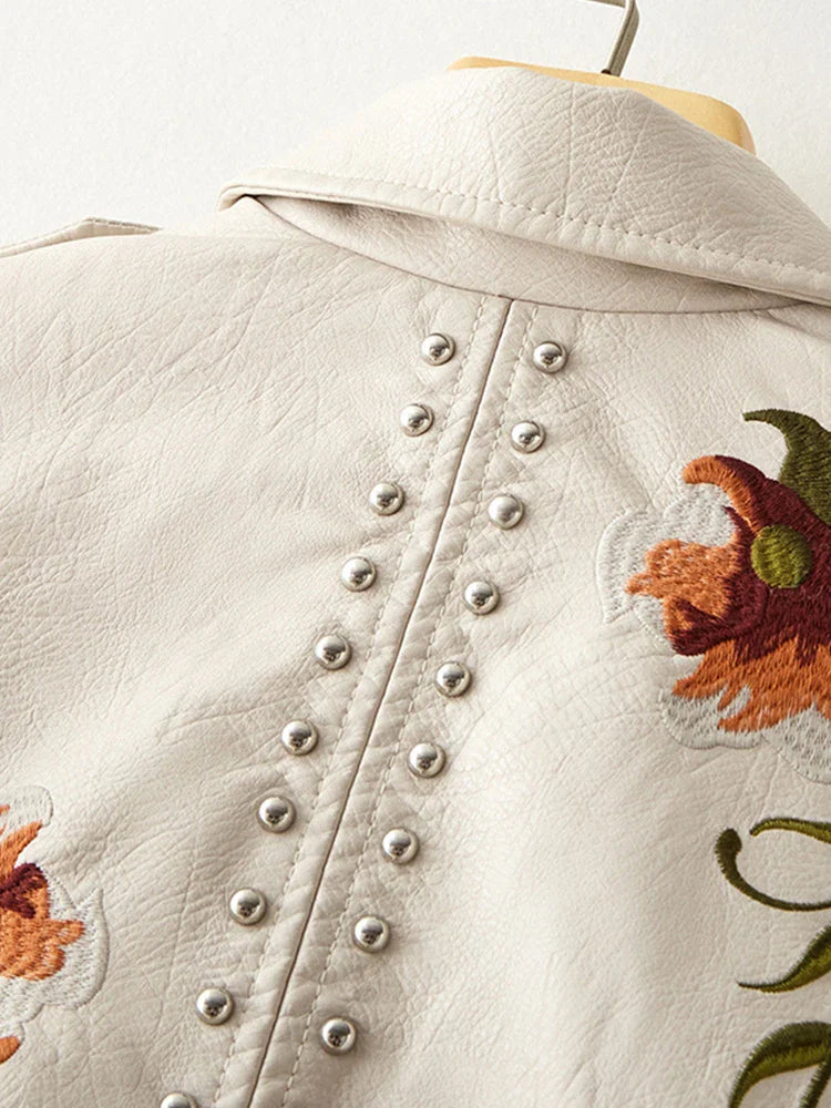 BIANCA ALESSANDRA FLORAL LEATHER JACKET