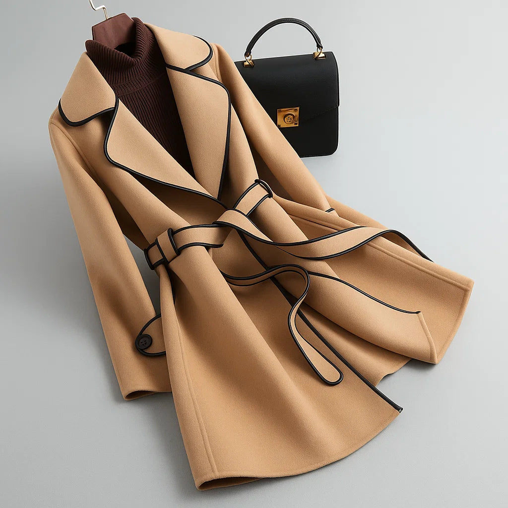 Elenora Piped Trench Coat