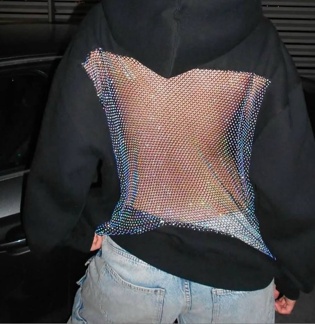 CrystalWave Rhinestone Hoodie