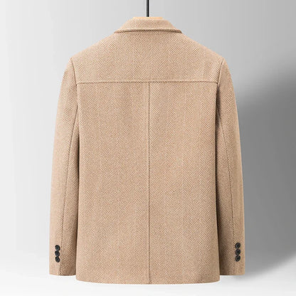 Savile Herringbone Wool Coat