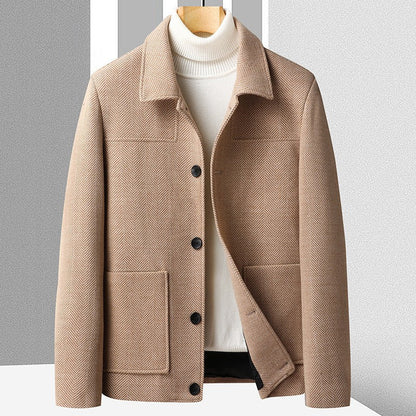 Savile Herringbone Wool Coat