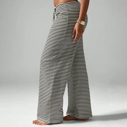 Women's Black Striped Lounge Pants