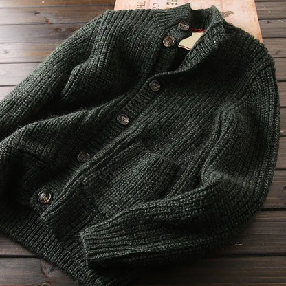 Mason Stand Collar Wool Cardigan