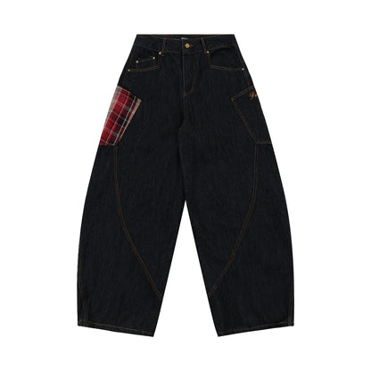 Y2K Vintage Plaid Harem Jeans