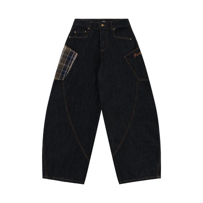 Y2K Vintage Plaid Harem Jeans