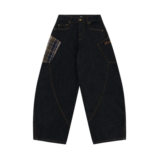 Y2K Vintage Plaid Harem Jeans