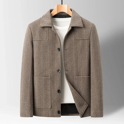 Savile Herringbone Wool Coat
