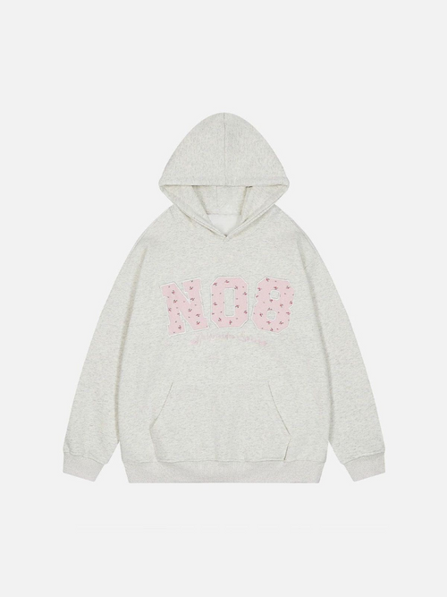 Floral Varsity Applique Hoodie