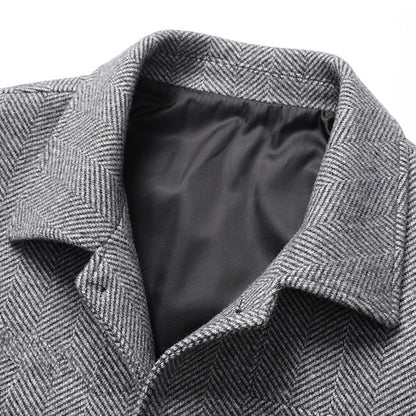 Savile Herringbone Wool Coat
